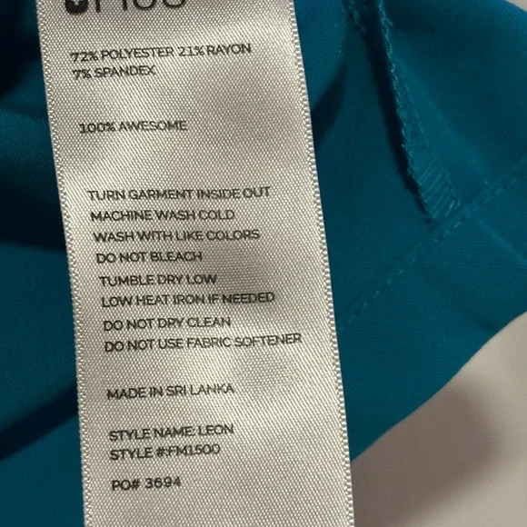 Figs Teal V-Neck Short Sleeve Tee scrub top - Picture 5 of 8